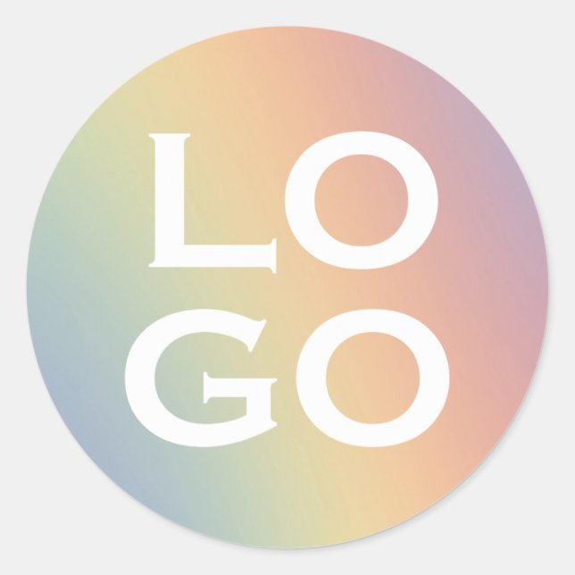 Firmenspezifische Logo oder Firmenlogo für Regenbo Runder Aufkleber (Vorderseite)
