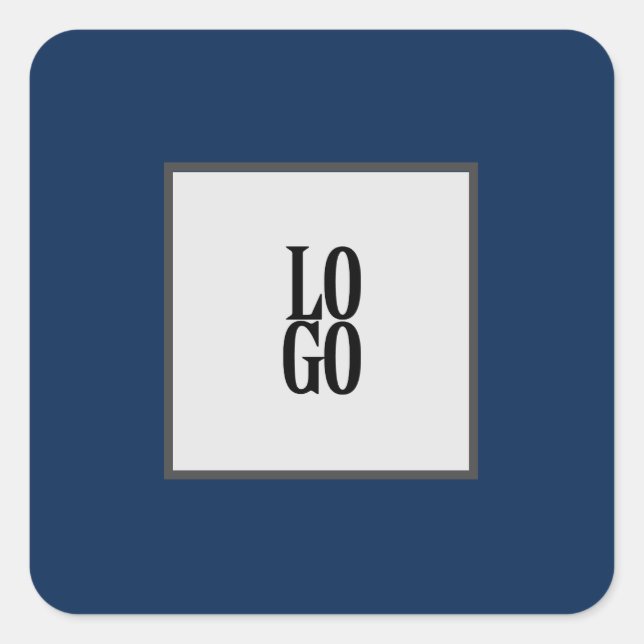 Firmenspezifische Logos für Navy Blue Quadratischer Aufkleber (Vorderseite)