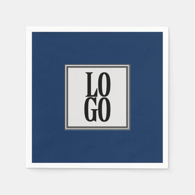Firmenspezifische Logos für Navy Blue Serviette (Vorderseite)