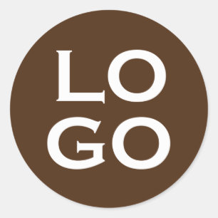 Firmenspezifische Logos für Schokoladenbraun Runder Aufkleber