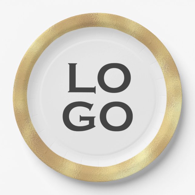 Firmenspezifische Logos oder Firmenlogo mit Goldra Pappteller (Vorderseite)