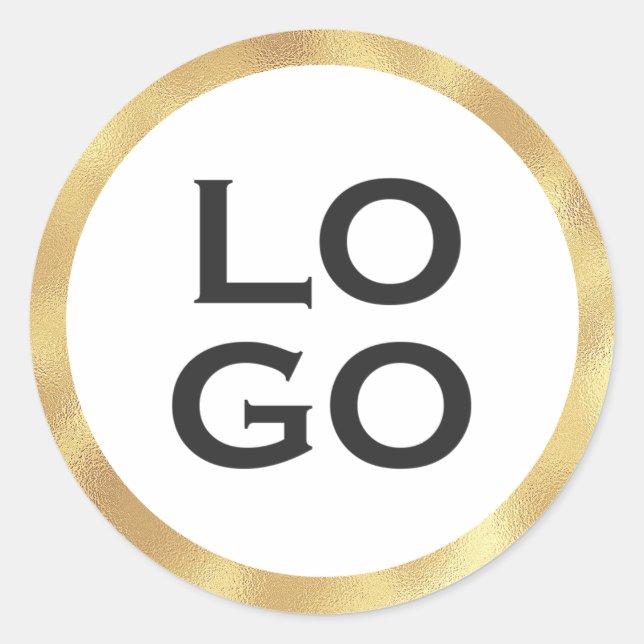 Firmenspezifische Logos oder Firmenlogo mit Goldra Runder Aufkleber (Vorderseite)