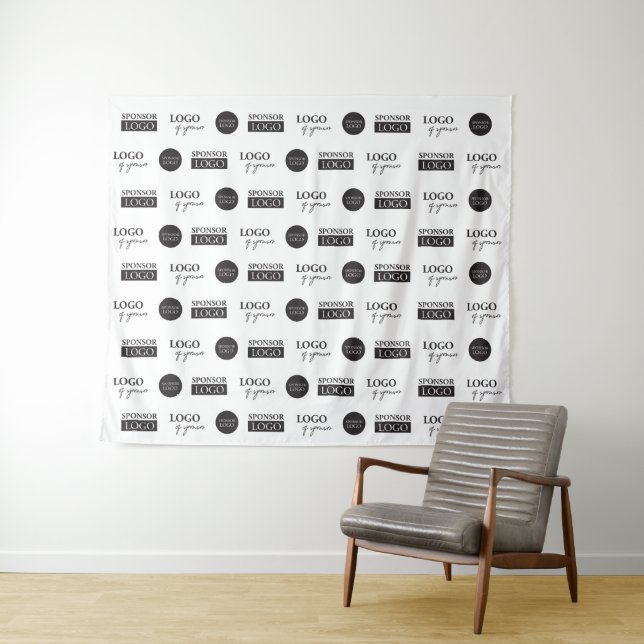 Firmensponsor-Logos - Benutzerdefinierter Schritt  Wandteppich (Beispiel (Horizontal))