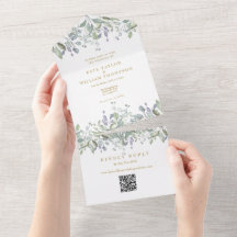 Firnis Flieder Florales Gold Monogramm QR-Code Hoc