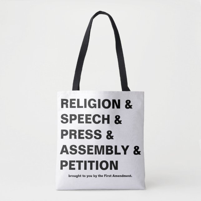First Amendment Tote Bag in White Tasche (Vorderseite)