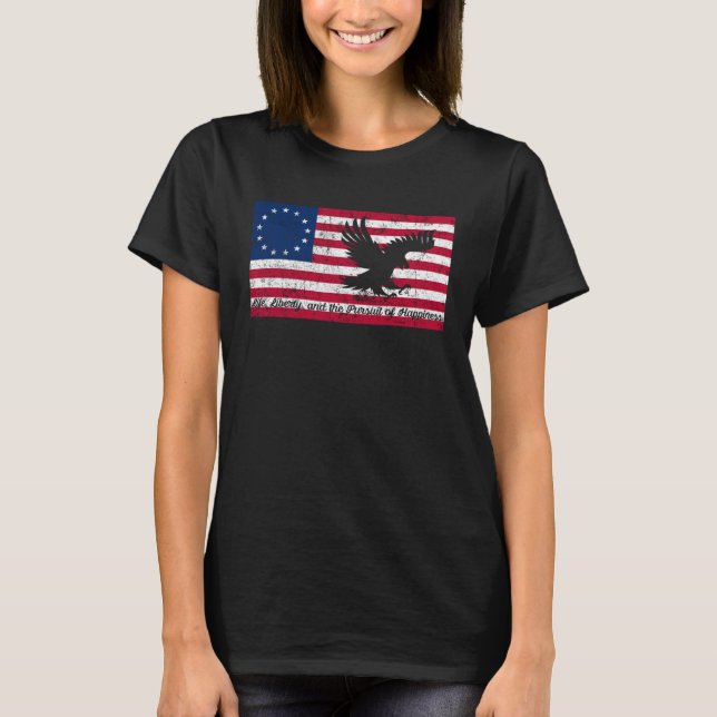 First American Betsy Ross Bald Eagle Flag Patrioti T-Shirt (Vorderseite)