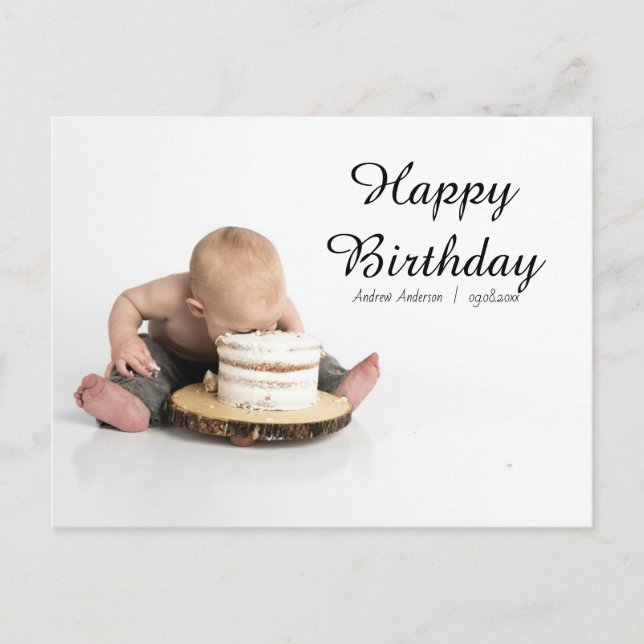 First Baby Happy Birthday invitation carte postale (Devant)