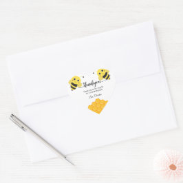 First Bee Day, ganz einfach danke Herz-Aufkleber