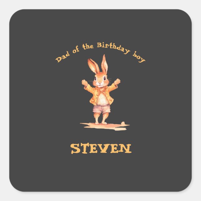First Birthday animal cards Quadratischer Aufkleber (Vorderseite)