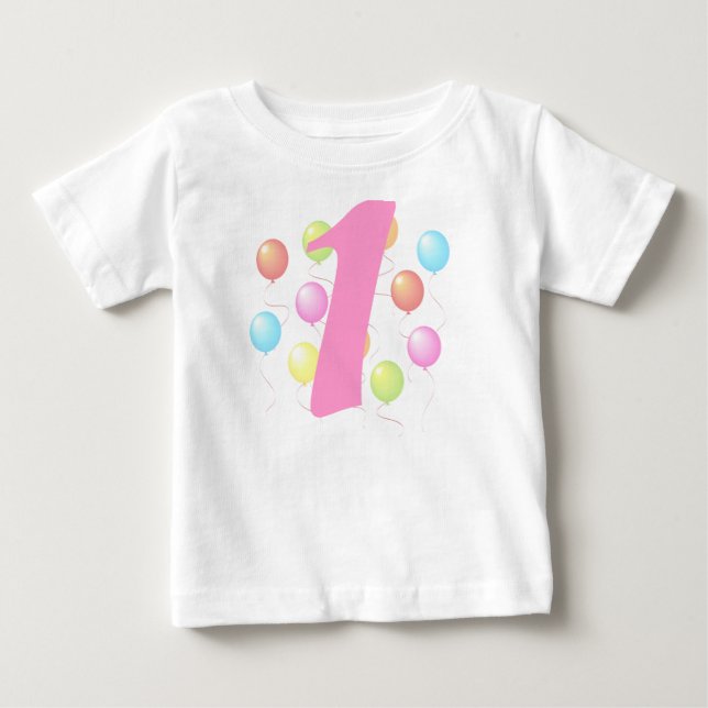 First Birthday Balloons Baby T - Shirt (Vorderseite)