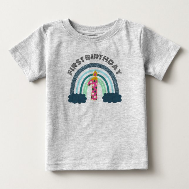 First Birthday Boho Baby Girl Baby T-shirt (Vorderseite)