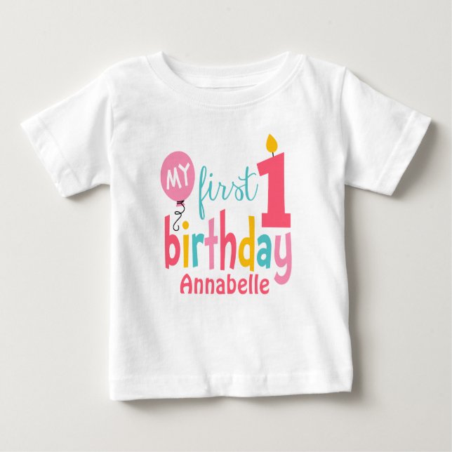First Birthday Tshirt Personalisiert (Vorderseite)