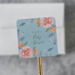 First Bloom Floral Baby Dusche Umschlag Aufkleber