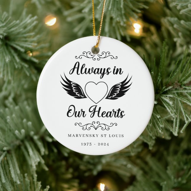 First Christmas always in our heart memorial  Keramik Ornament (Baum)