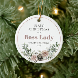 First Christmas as a Boss Lady Name Year Keramik Ornament