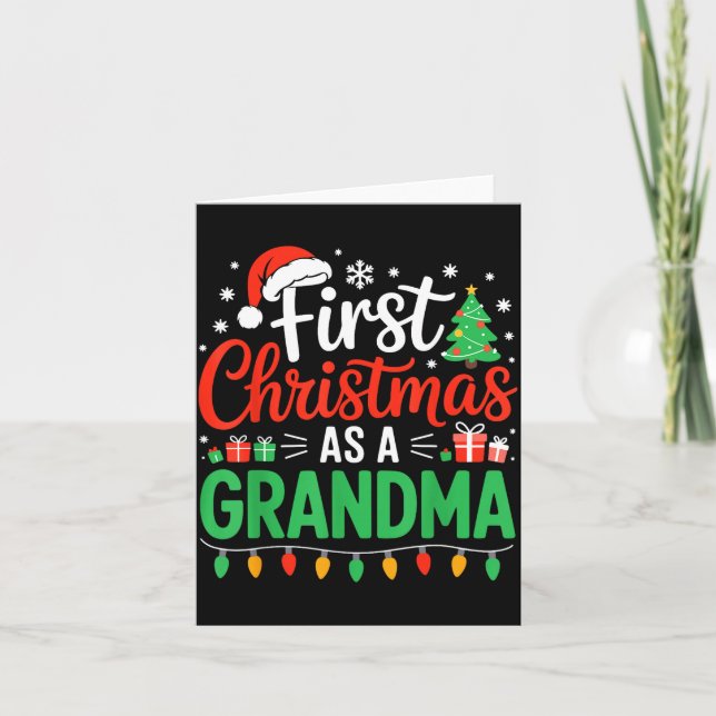 First Christmas As A Grandma Matching New Nana Gra Karte (Vorderseite)