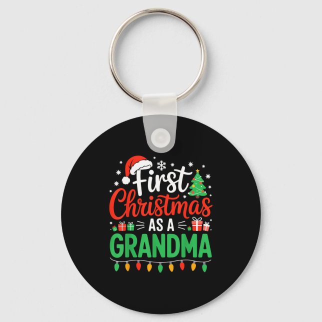 First Christmas As A Grandma Matching New Nana Gra Schlüsselanhänger (Vorderseite)