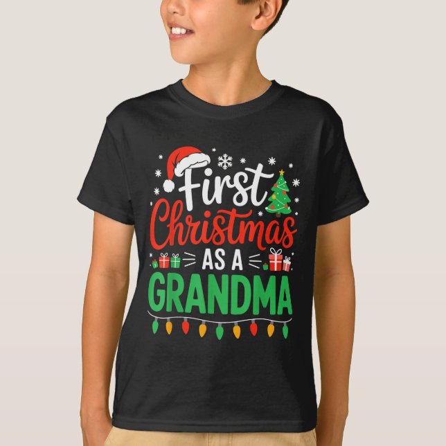 First Christmas As A Grandma Matching New Nana Gra T-Shirt (Vorderseite)