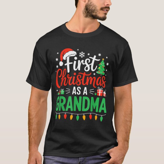 First Christmas As A Grandma Matching New Nana Gra T-Shirt (Vorderseite)