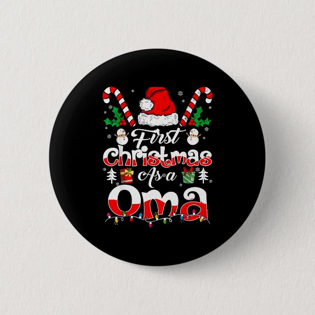 First Christmas As A Oma Family Matching  Button (Vorderseite)