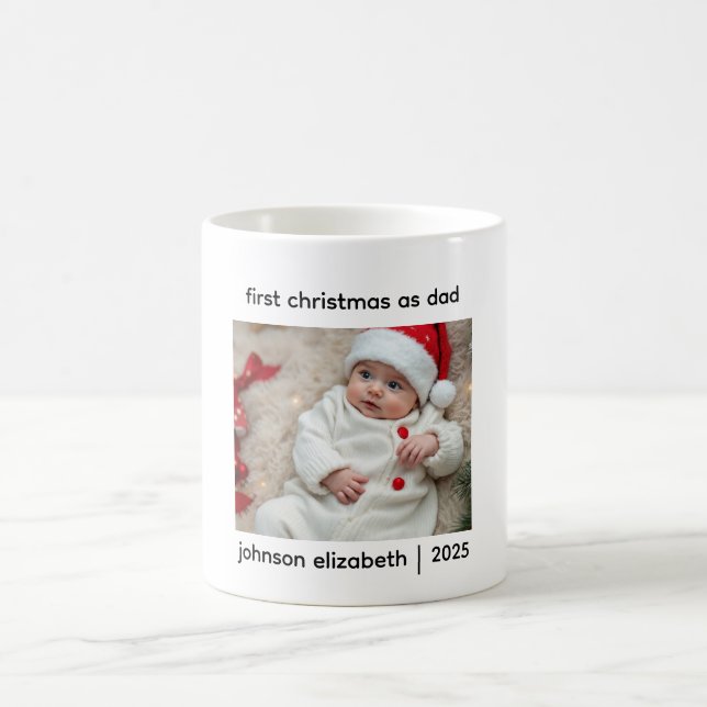 First Christmas As Dad Mug Kaffeetasse (Mittel)