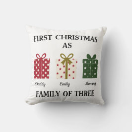 First Christmas as Family of Three Gift Kissen