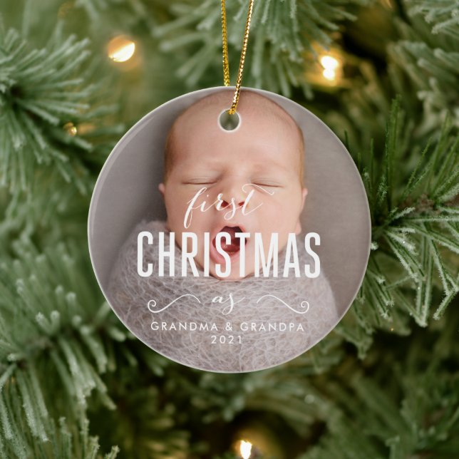 First Christmas as Grandma Grandpa Ornament 2021 (Baum)