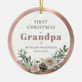 First Christmas as Grandpa Photo Keepsake Keramik Ornament