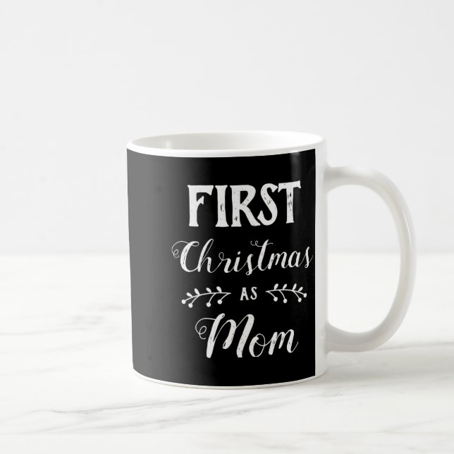 First Christmas As Mom Family Matching White Text  Kaffeetasse (Rechts)