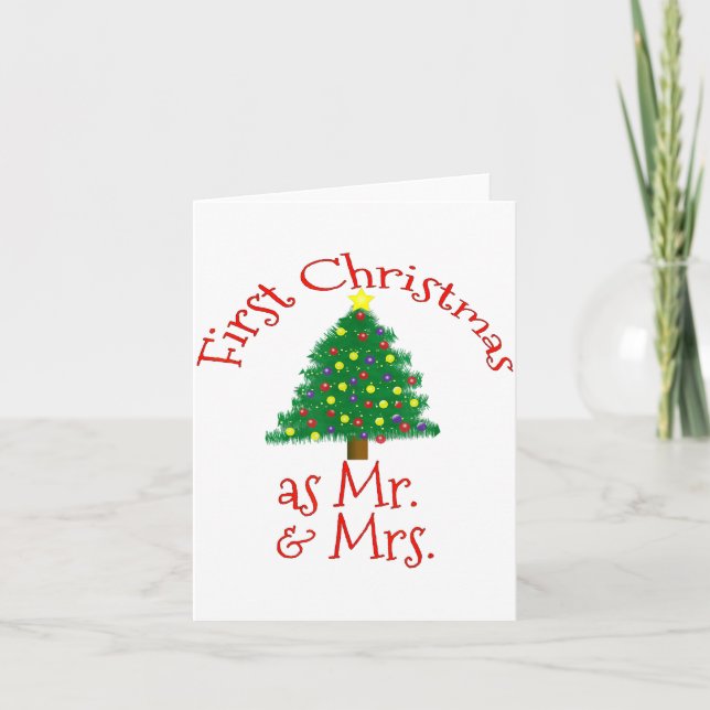 First Christmas As Mr And Mrs - Matching Newlyweds Karte (Vorderseite)