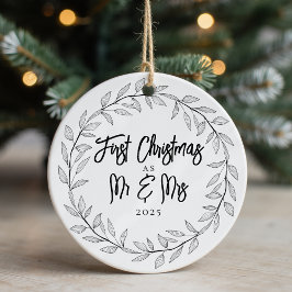 First Christmas as Mr & Mrs Photo Keepsake Keramik Ornament