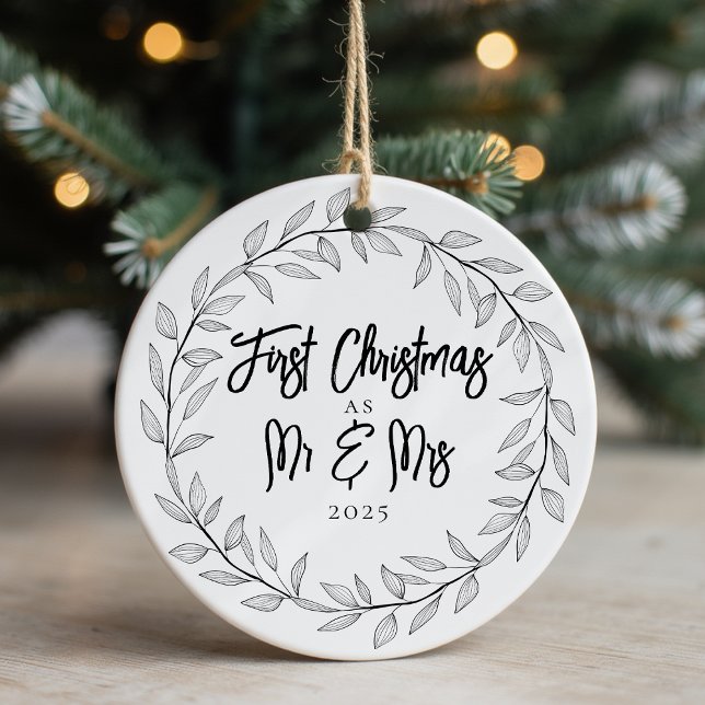 First Christmas as Mr & Mrs Photo Keepsake Keramik Ornament (Von Creator hochgeladen)