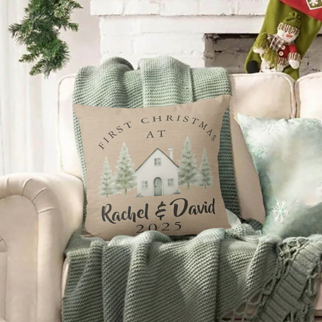  First Christmas at New Home Pillow  Kissen (Von Creator hochgeladen)
