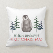 First Christmas Baby Penguin & Tree Personalisiert
