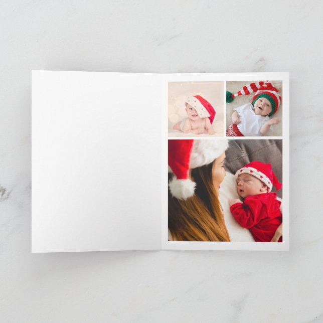 First Christmas Baby Photos Festive Feiertagskarte (Innenseite)