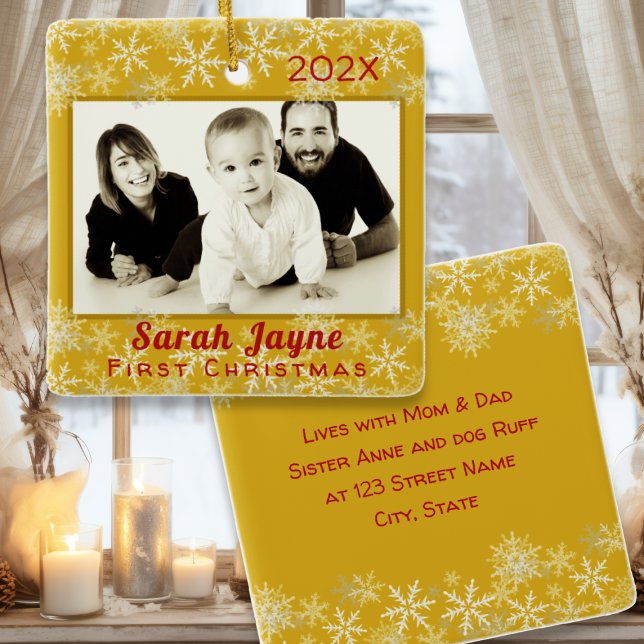 First Christmas Baby Unisex Doppelseitiges Ornamen Keramikornament (Von Creator hochgeladen)