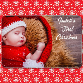 First Christmas Baby's Personalize Foto Geschenk 4 Magnet
