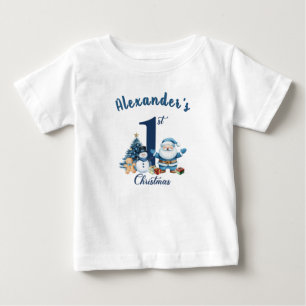 First Christmas Blue Baby T-shirt