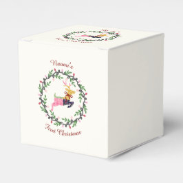 First Christmas Deer with Wreath Customize Geschenkschachtel
