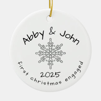 First Christmas Engaged Ornament Minimalist 