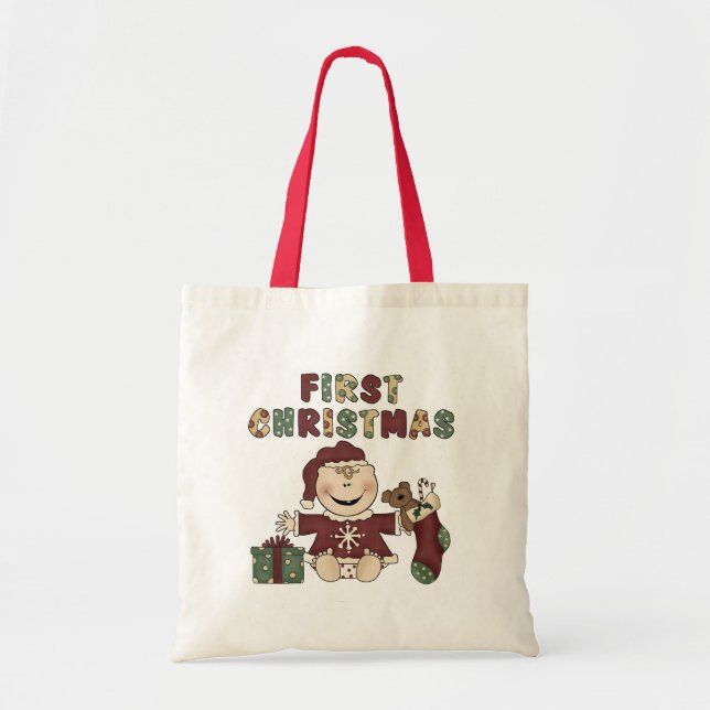First Christmas Girl Tshirts & Gifts Tragetasche (Vorne)