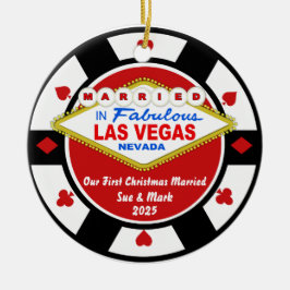 First Christmas Married Vegas Ornament 2025