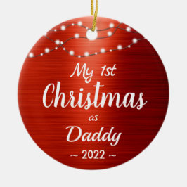 First Christmas Mommy String Lights Name Foto Keramik Ornament