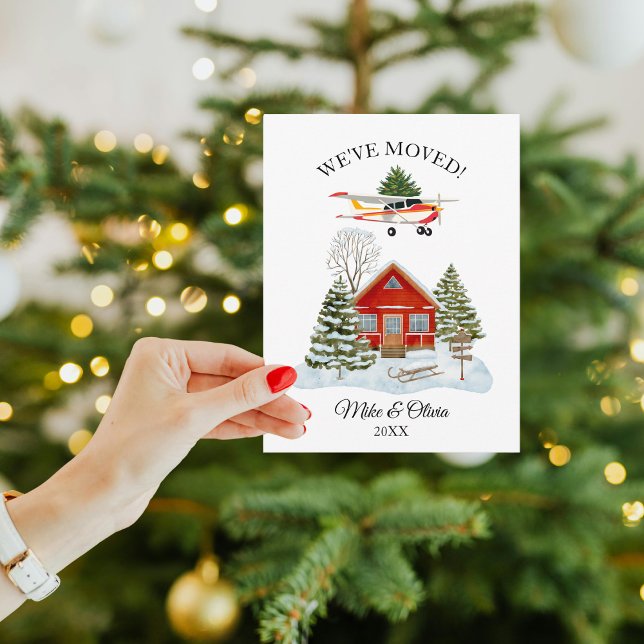 First Christmas New Home Cessna Airplane and Tree Postkarte (Von Creator hochgeladen)