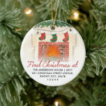 First Christmas New Home Fireplace Stocking Keramik Ornament<br><div class="desc">First Christmas New Home Fireplace Stocking Holiday Ceramic Ornament</div>