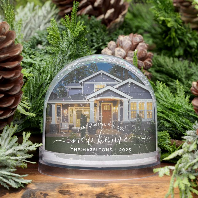 First Christmas New Home Photo White Script 2025 Schneekugeln (Winter)