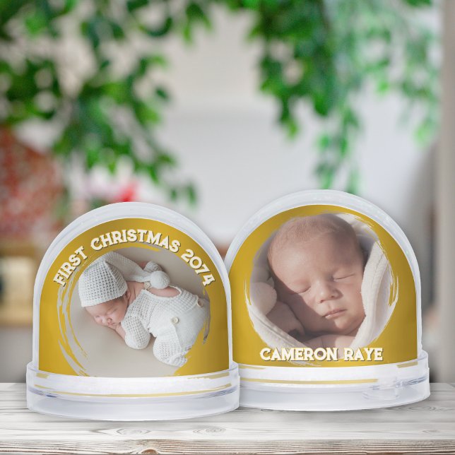 First Christmas Newborn Baby Gold Schneekugeln (Von Creator hochgeladen)