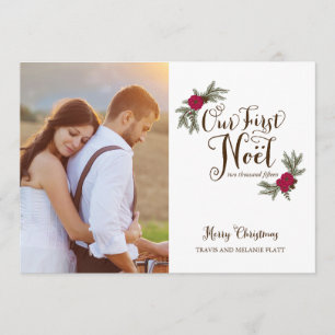 First Christmas Newlyweds Holiday Multi Foto Card Einladung