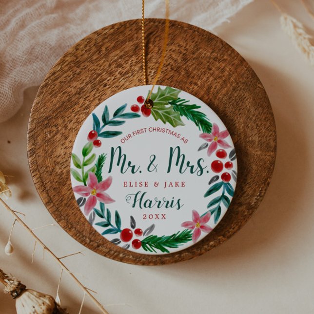First Christmas Newlyweds Keramik Ornament (Von Creator hochgeladen)