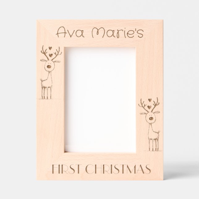First Christmas, Personalized  5 x 7" Portrait  Geätzte Rahmen (Vorderseite)